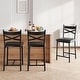 preview thumbnail 5 of 7, Bar Stools Set of 4, Upholstered Bar Chairs with Back - 16.14x16.14x37.8in