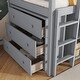preview thumbnail 8 of 18, Twin Loft Bed with ,Drawer Cabinet, Shelf Cabinet and Pulling -Out Desk,Safety Guardrail,Ladder
