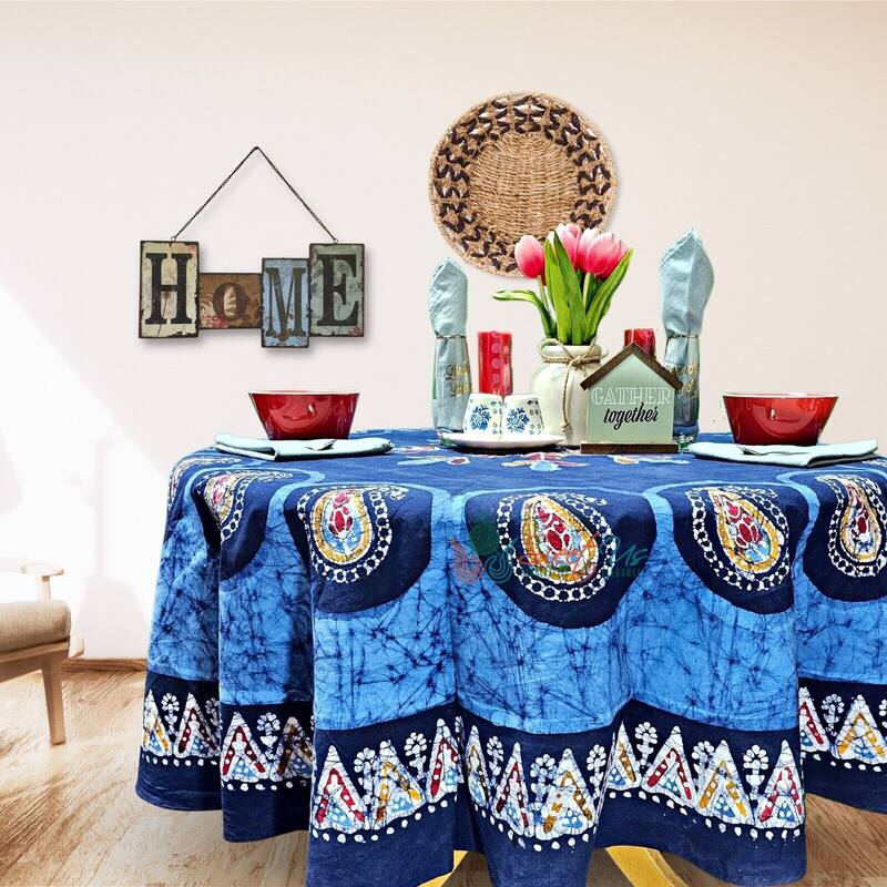 Spectacular Batik Floral Radiant Paisley Cotton Tablecloth Collection