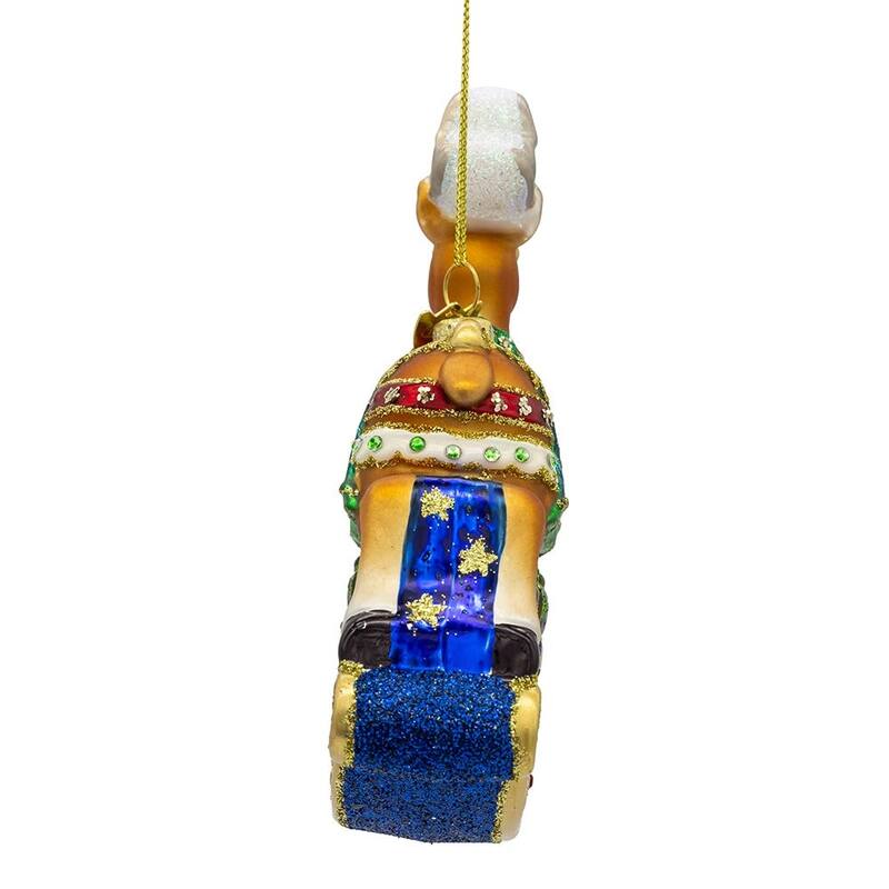 Kurt Adler 5.5-Inch Bellissimo Glass Rocking Deer Ornament