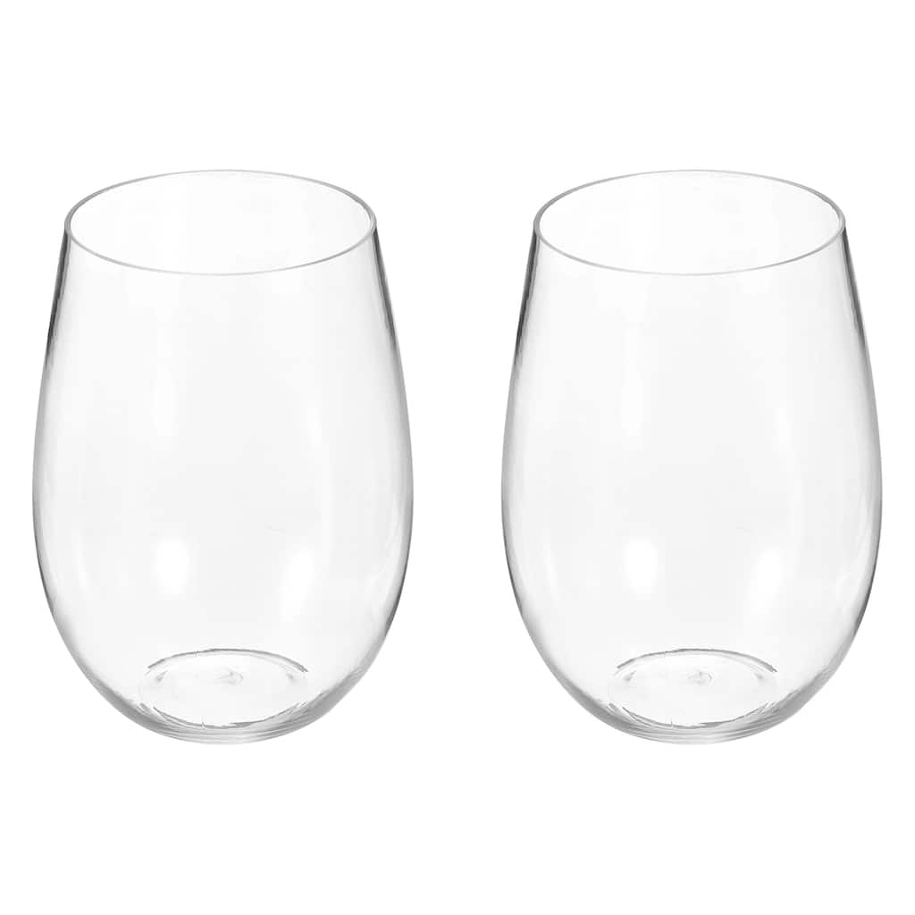 Wine Glasses 16oz PET Transparent Glasses Stemless for Wine