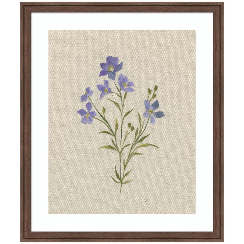 Kate and Laurel AQ Simple Bloom No 2 by Annie Quigley Framed Wall Art Print - 22 x 26 - Brown