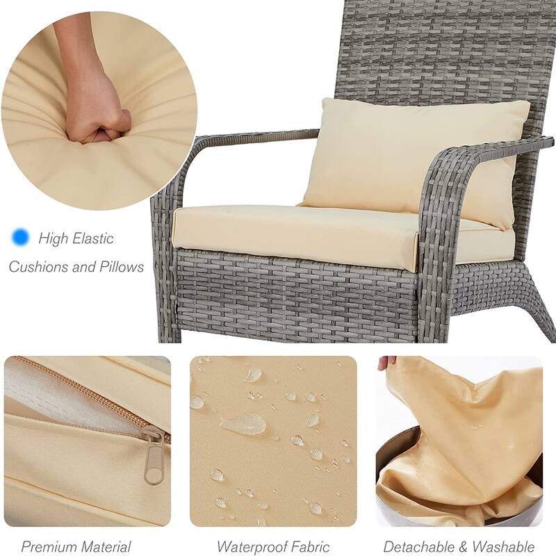 AECOJOY Patio Chairs High Back Wicker Outdoor Dining Chair(Set of 2)