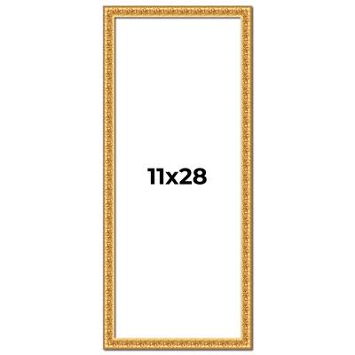 11x28 Frame Gold Real Wood Picture Frame Width 1 inches | Interior