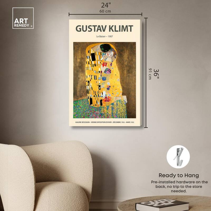 Golden Kiss Canvas by Art Remedy, Gallery Wrapped