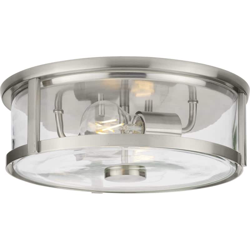 Progress Lighting P350253 Gilliam 2 Light 13" Wide Flush Mount Drum - Brushed Nickel
