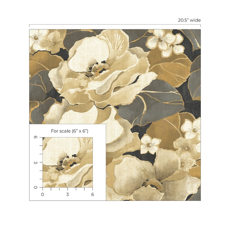 NextWall Nouveau Floral Peel and Stick Wallpaper - 20.5 in. W x 18 ft. L