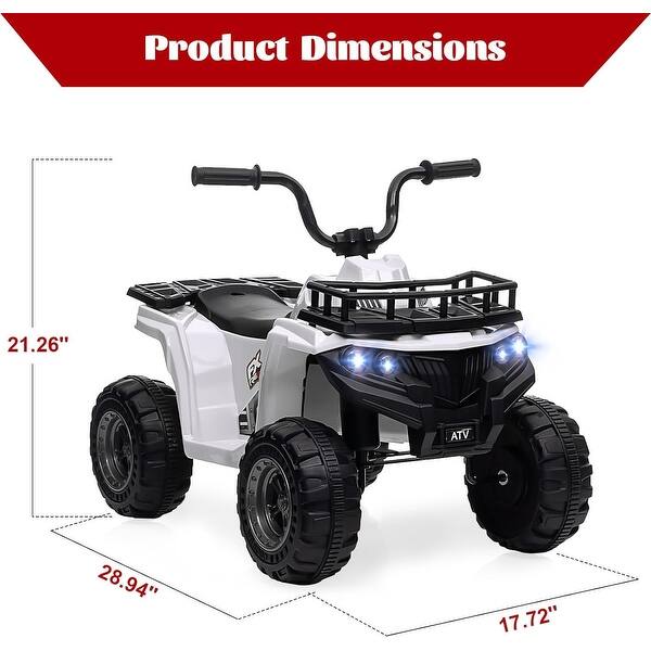 Kids Ride On ATV w/Remote Control 2 Speeds White