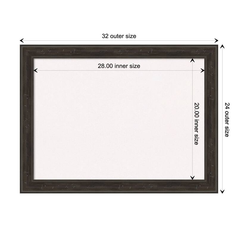Shipwreck Narrow Framed White Corkboard Bulletin Board - Shipwreck Greywash Narrow - Board Size 28x20