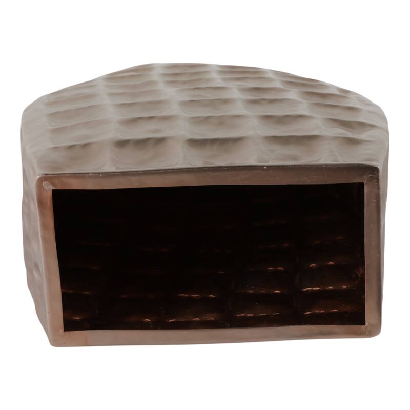 Aluminum Planter Textured Geometric Tapered Square Modern Accent