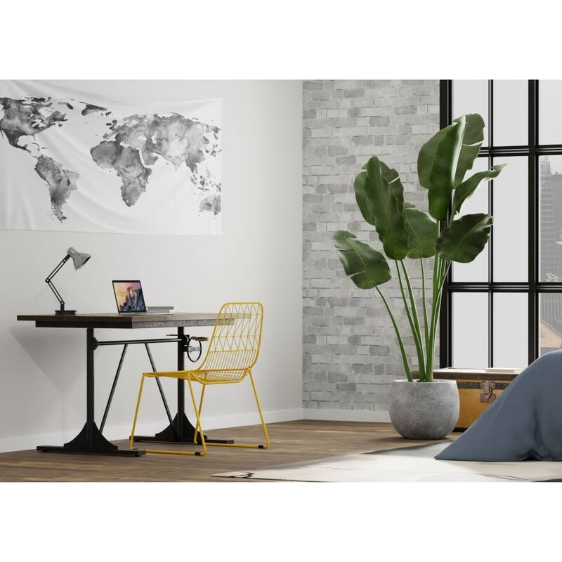 Rustic Style Height Adjustable Desk - 48" - Brown and Black