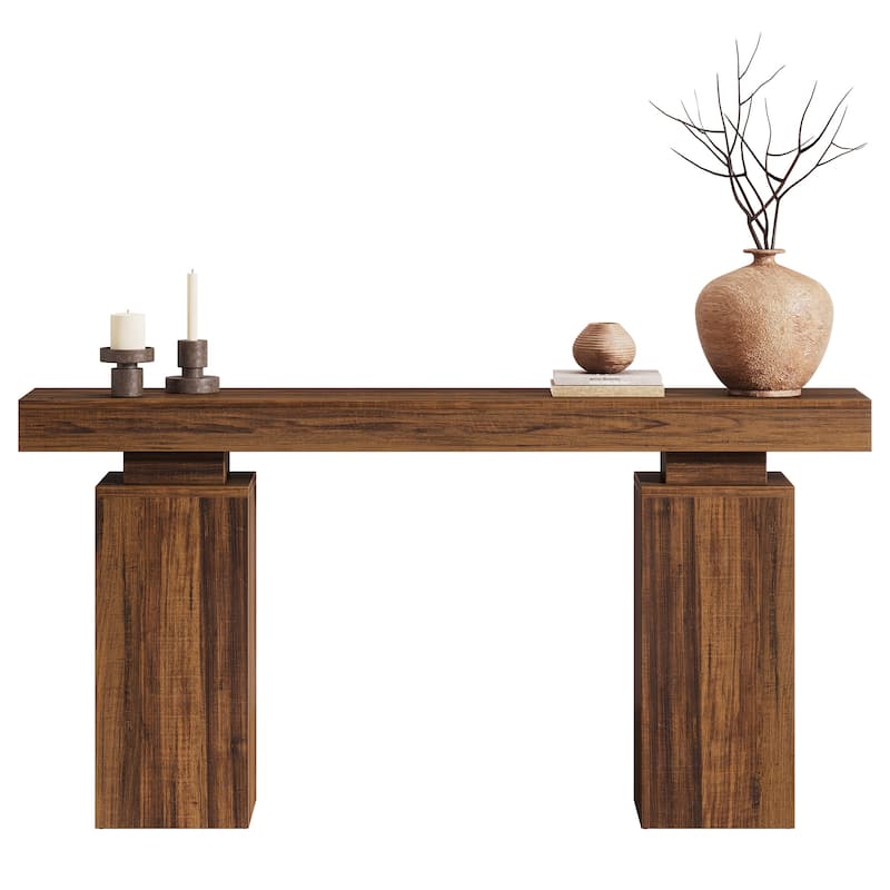 63-Inch Console Table, Wooden Entryway Table, Long Sofa Table for Hallway, Living Room, Foyer, Entrance