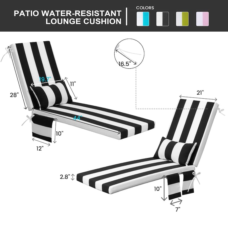Pellebant Outdoor Lounge Chair Cushions with Pillow