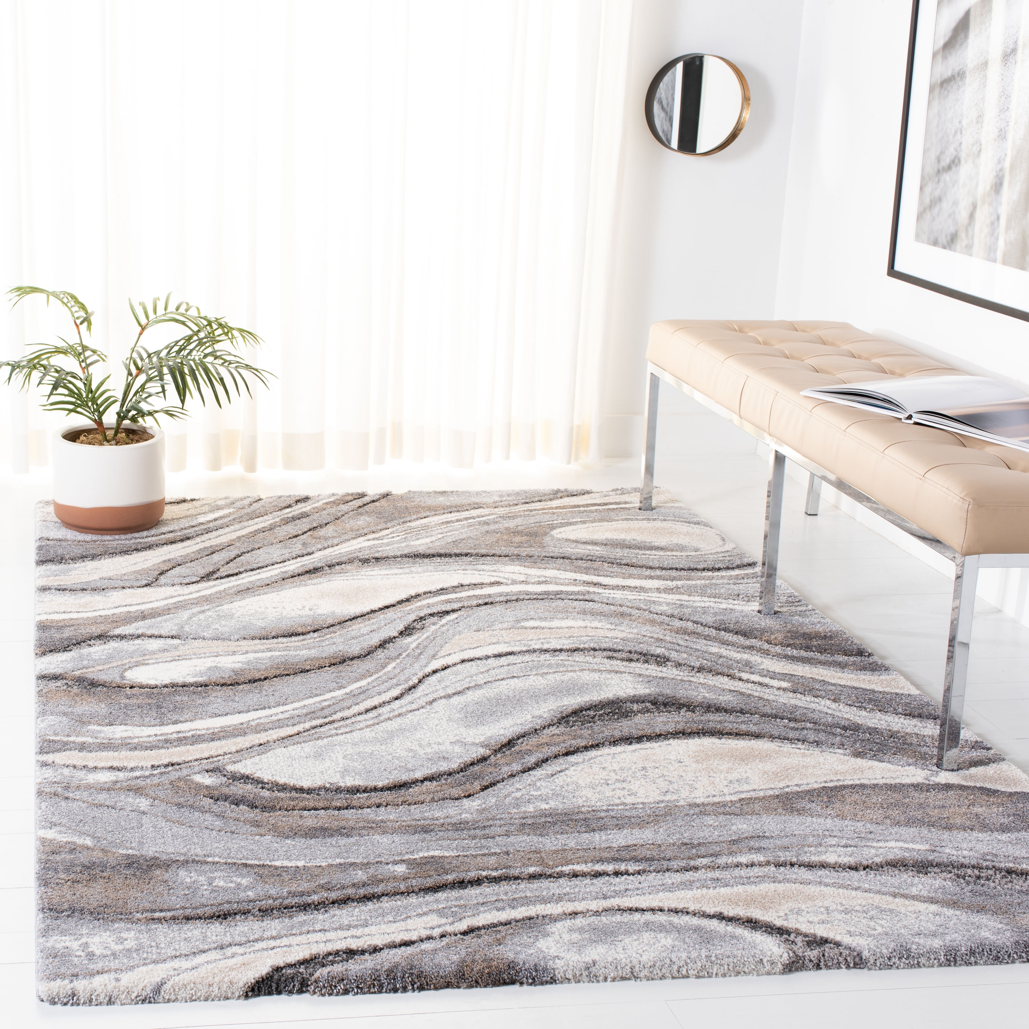 SAFAVIEH Cyrus Shag Jenica Abstract 1-inch Thick Rug
