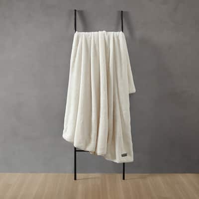 Kenneth Cole Faux Fur Solid Throw Blankets