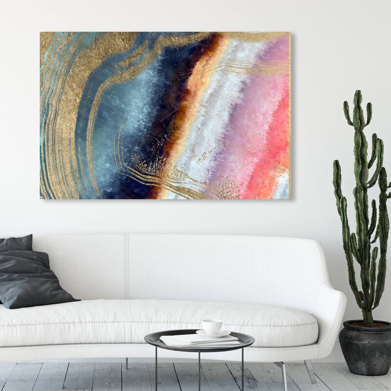 Wynwood Studio Canvas Abstract Marianna Gold and Metallic Gold Modern & Contemporary Wall Art Canvas Print - 36 x 54