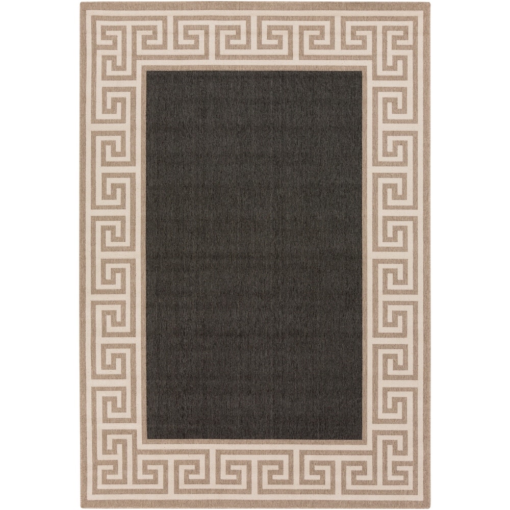 Annette Greek Key Border Indoor/Outdoor Area Rug