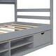 preview thumbnail 5 of 22, Twin Size House Bed with Roof Frame, Bedside-shelves, Under Bed Storage Unit