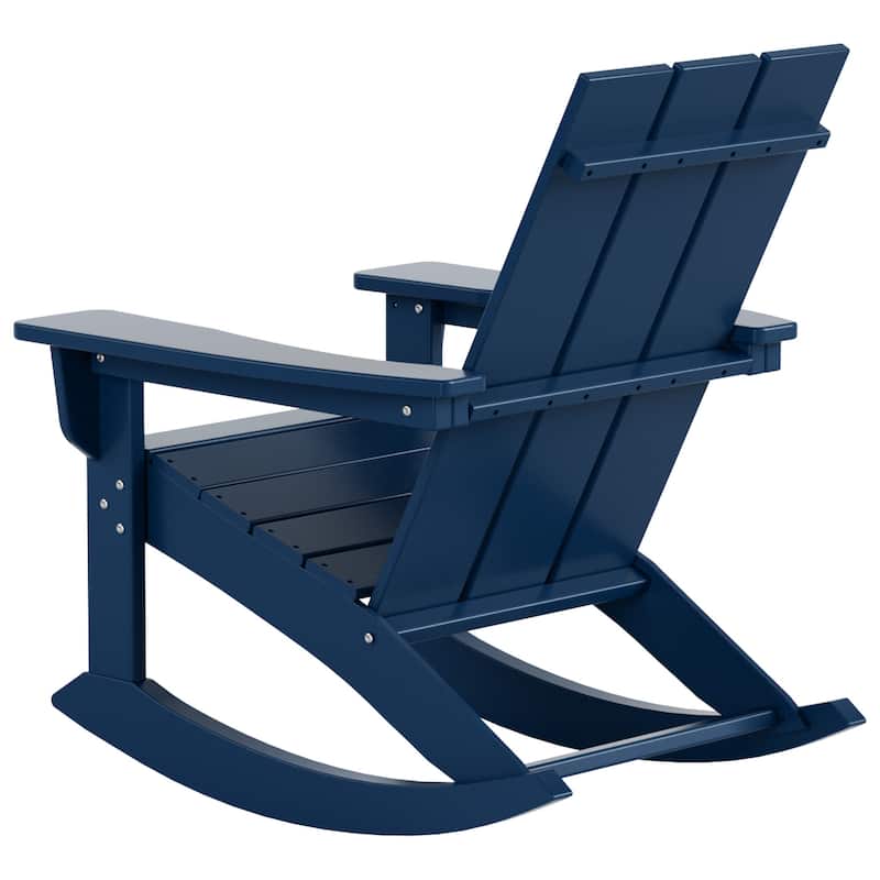 Shoreside Modern Eco-Friendly All Weather Poly Adirondack Rocking Chairs (Set of 2)