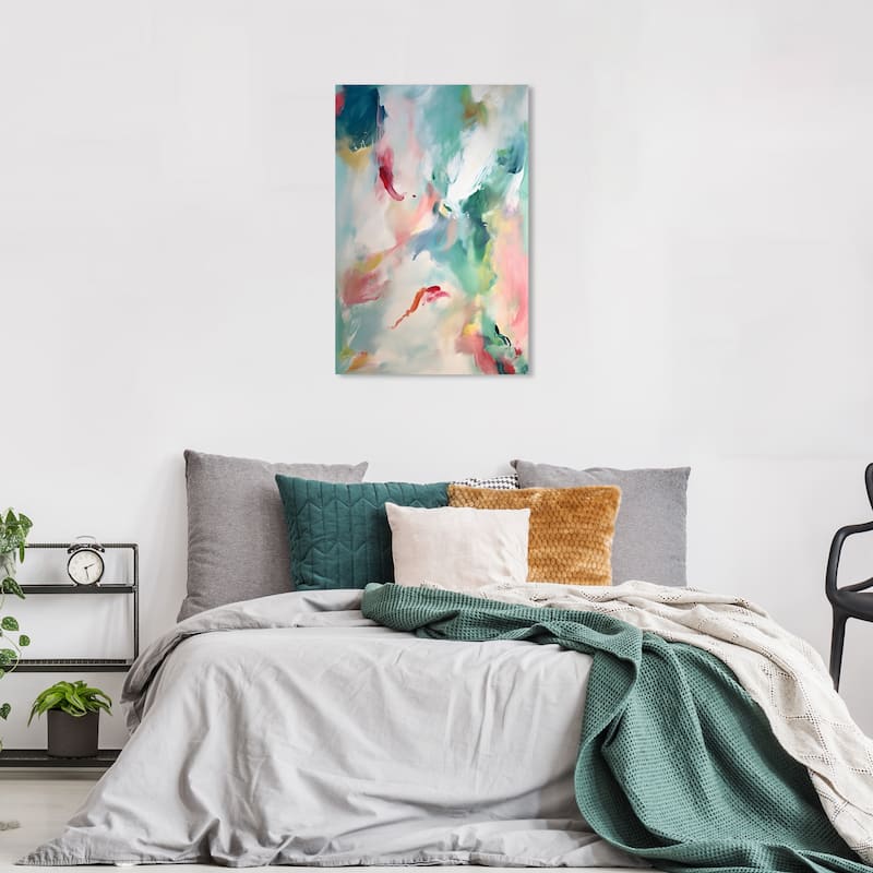 Wynwood Studio Abstract Preludio Green and Mint Green Modern & Contemporary Wall Art Canvas Print - 36 x 24