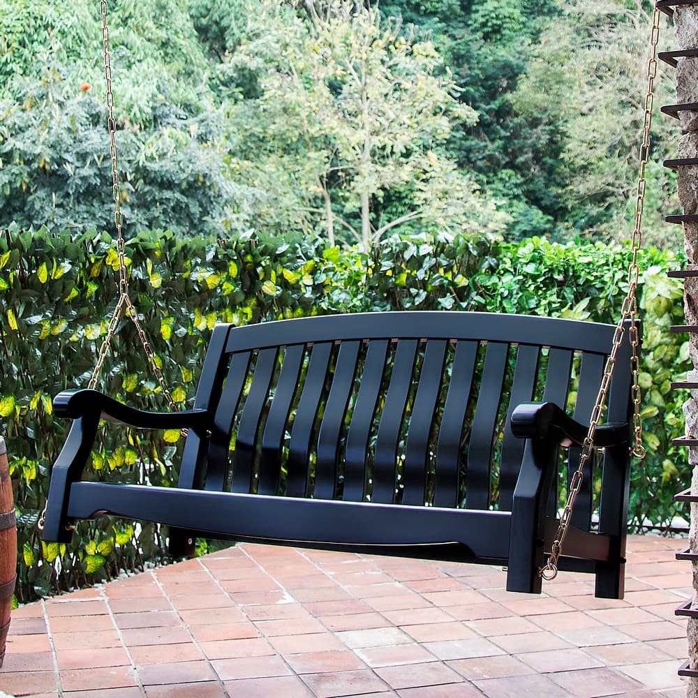 Cambridge Casual Lyon Mahogany Wood Porch Swing