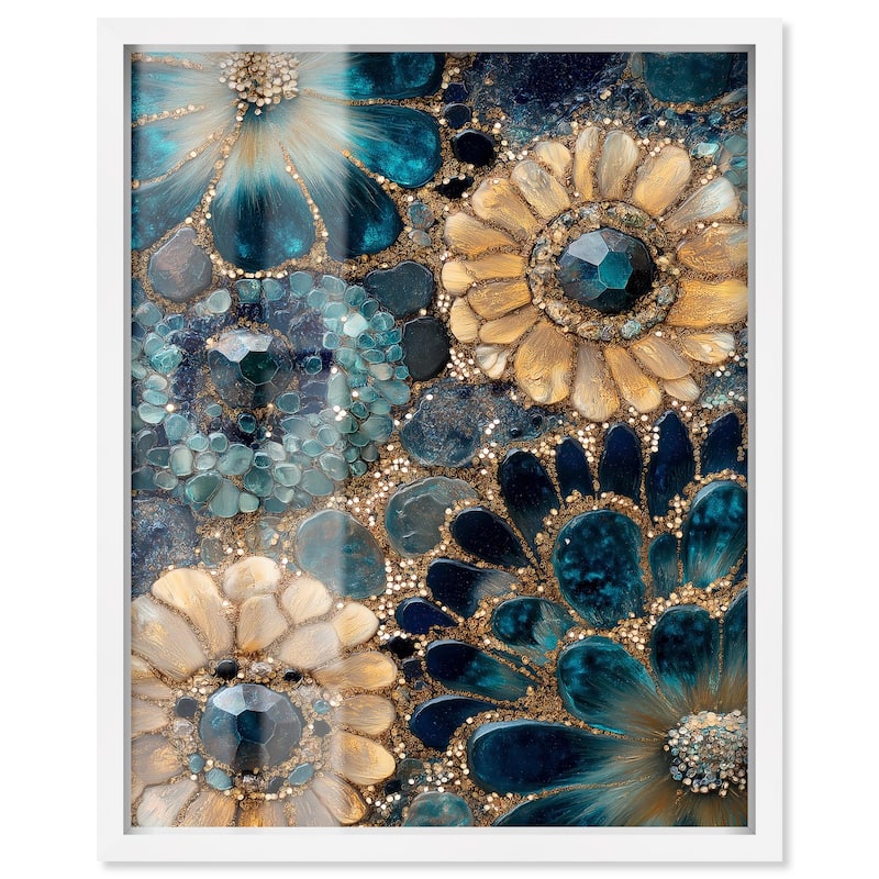 Opulent Geode III Shadowbox by Art Remedy - White - 24" x 30"
