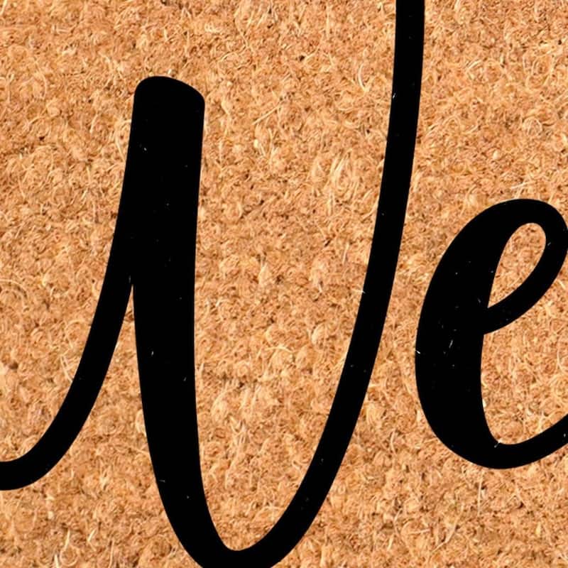 HomeRoots 17" X 29" Brown And Black Christmas Outdoor Coir Door Mat - 17.00' X '29.00