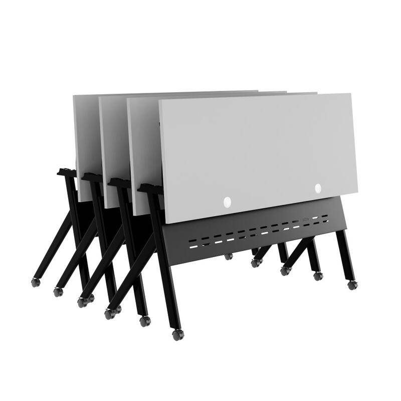 Commercial Nesting Flip Training Table with Steel Frame and Y-Legs - 23.5"W x 60"D x 30"H