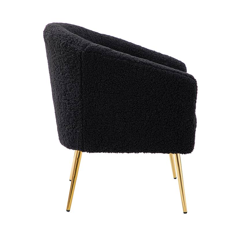 Rovigo Modern Upholstered Living Room Chair Barrel Chair with Metal Legs Set of 2 by HULALA HOME