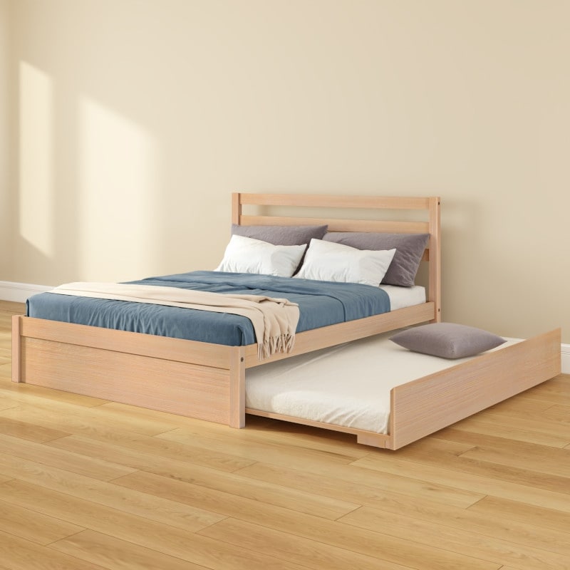 Bear Full Bed with Trundle and Slatted Headboard