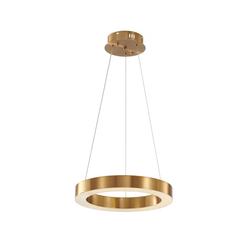 1-Light Gold LED Chandelier With An Acrylic Bottom Len