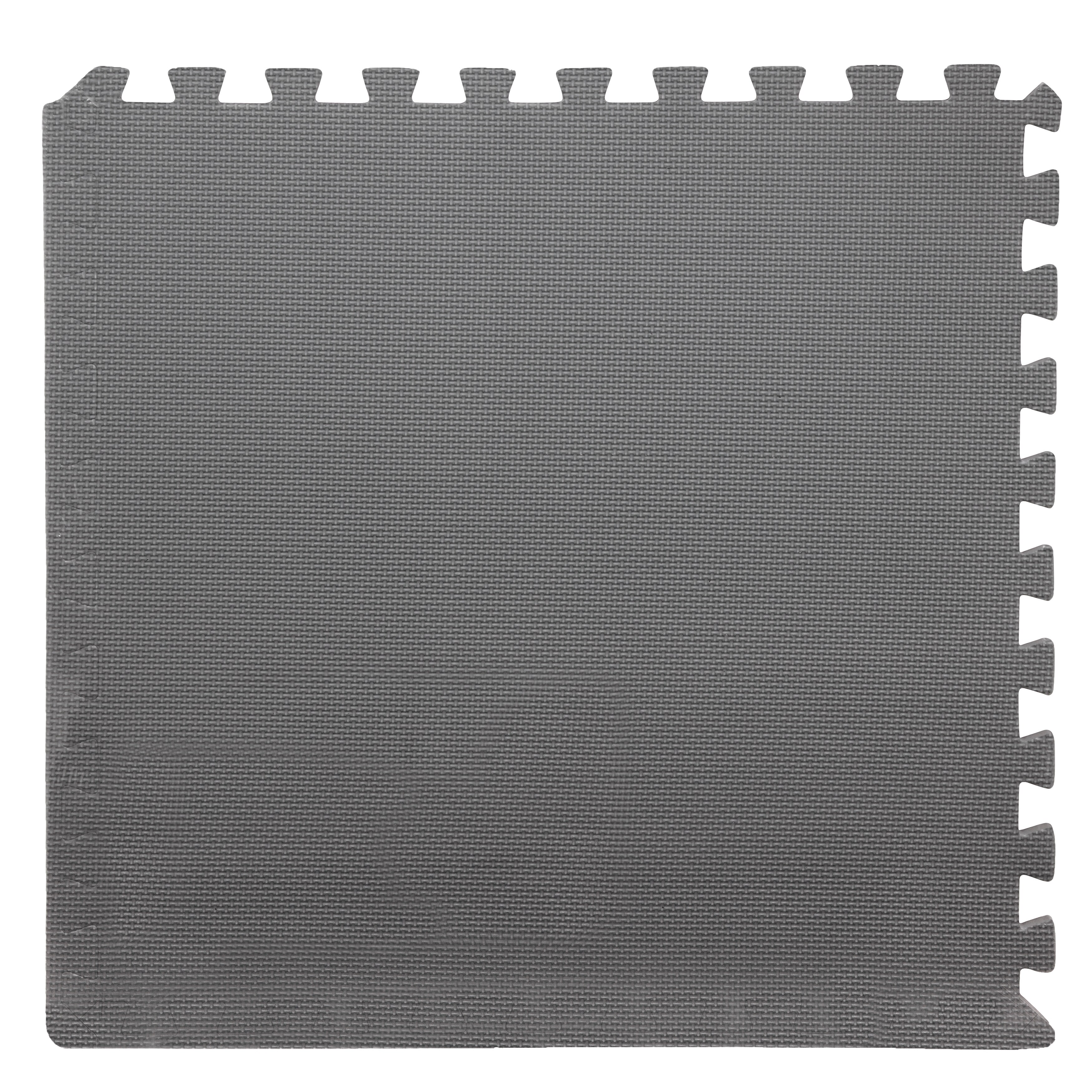 EVA Foam Mat Tiles Interlocking Padding for Garage Workout Mat or Baby Playmat by Stalwart 12 Pack Grey