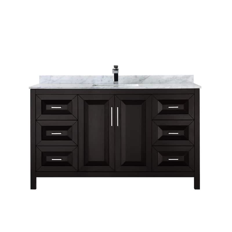 Wyndham Collection Daria 60" Free Standing Single Vanity Set with MDF