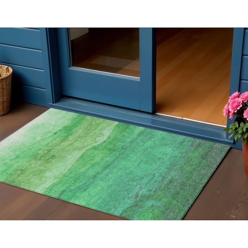 HomeRoots Abstract Modern Rectangle Outdoor Rug - 3' x 5'