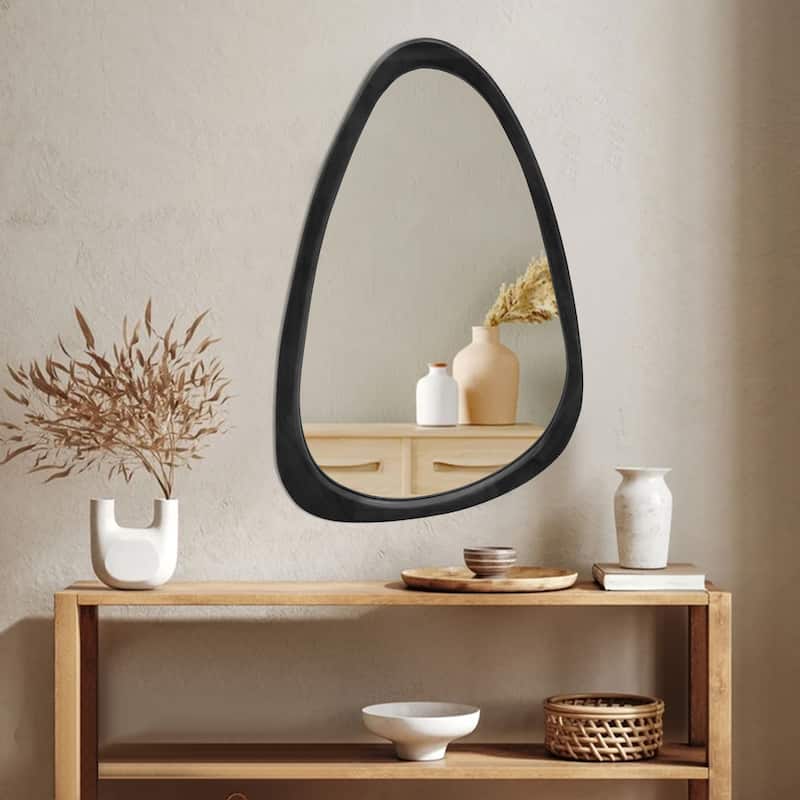 Irregular Mirror Asymmetrical Wood Wall Mirror