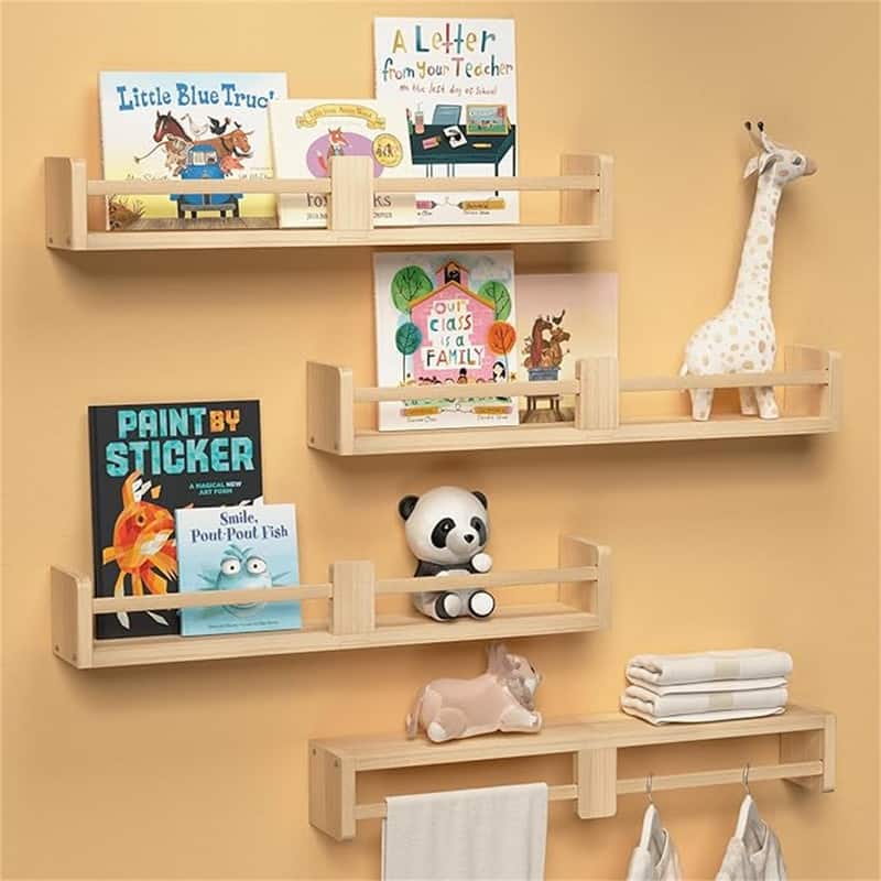 24 Inch Nursery Book Shelves - 3.93"D x 23.58"W x 3.52"H