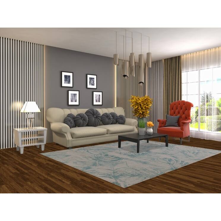 Hand Knotted Oriental 100% Wool Carpet Modern All-Over Beige & Ivories Abstract Area Rug - 8' 0'' X 6' 3''