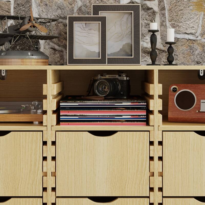 Entertainment Combo Units 2 Storage Cabinets and TV Stand Console Sets