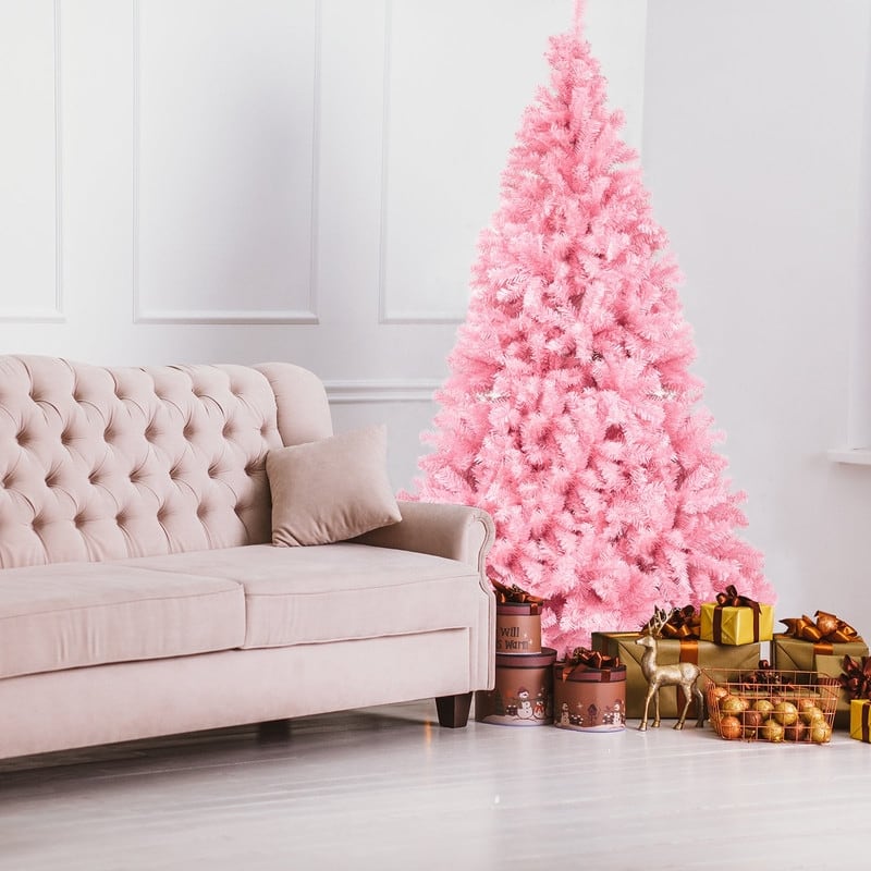 6ft PVC Pink Christmas Tree 1600 Branches - N/A