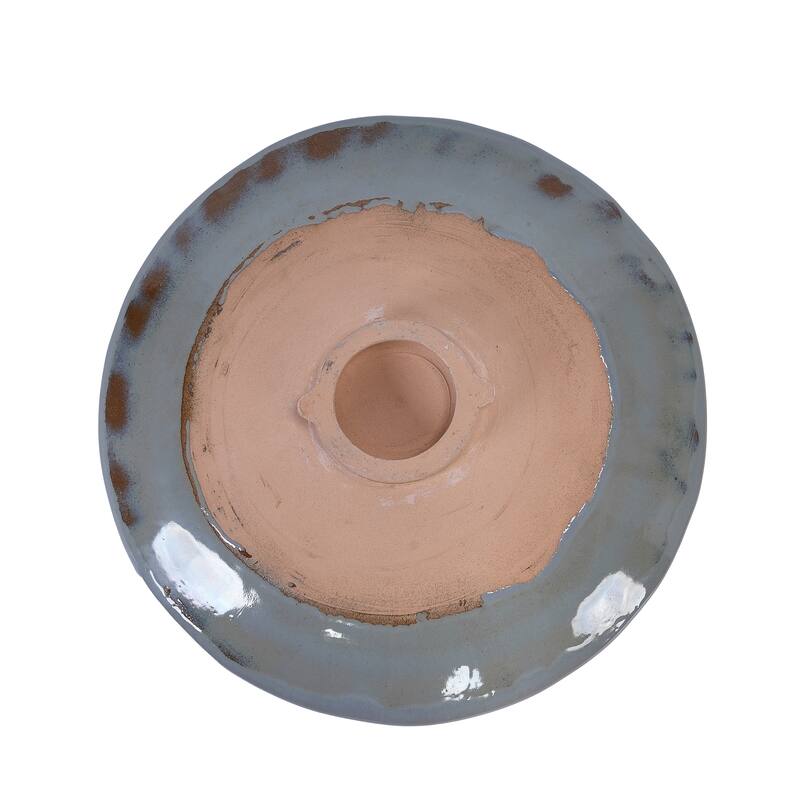 Anmytek Ceramic Bird Bath for Outside Tall Pedestal Glazed Birdbaths
