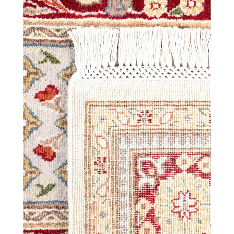 Overton Hand Knotted Wool Vintage Inspired Traditional Mogul Ivory Area Rug - 8' 3" X 5' 2"