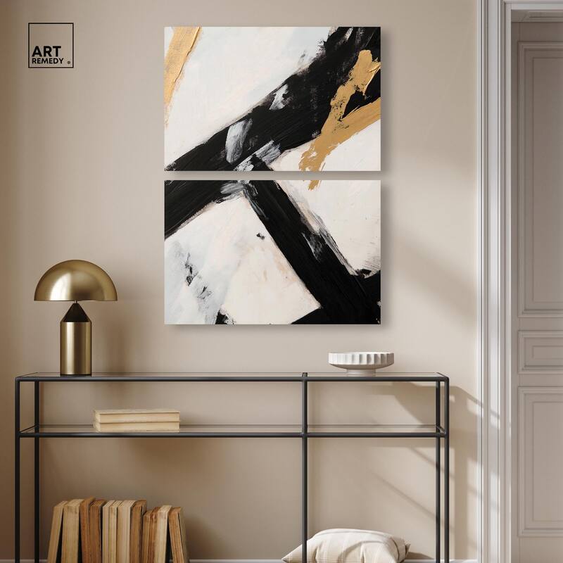 Weight of Black I Canvas Set of 2 by Art Remedy, Gallery Wrapped