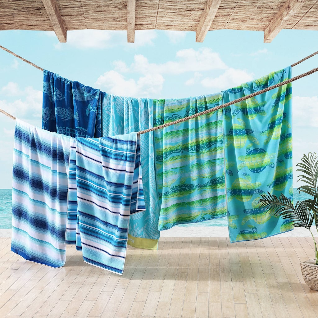 Tommy Bahama Printed Cotton Terry 2 Piece Beach Towel Set - 2 Piece