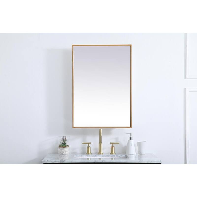 Lulu Mirrored Rectangular 2-shelf Medicine Cabinet - 20" - Brass