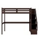 preview thumbnail 6 of 8, Twin Size Loft Bed with Staircase and Built-in Desk, Brown