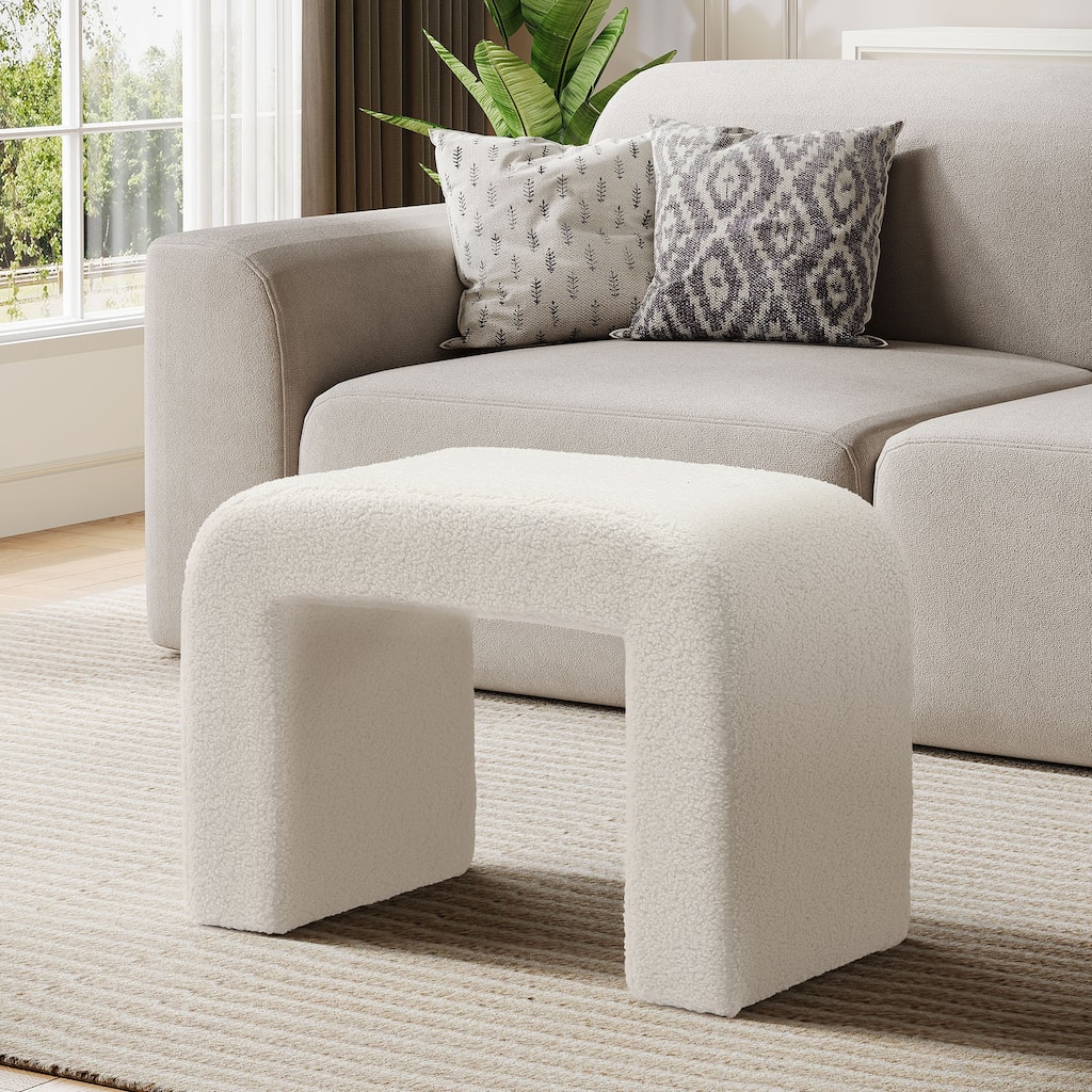 Modern Vanity Stool, Large Foot Rest Ottoman, Extra Seating Shoe Bench for Living Room, Entryway, Bedroom Dressing Chair