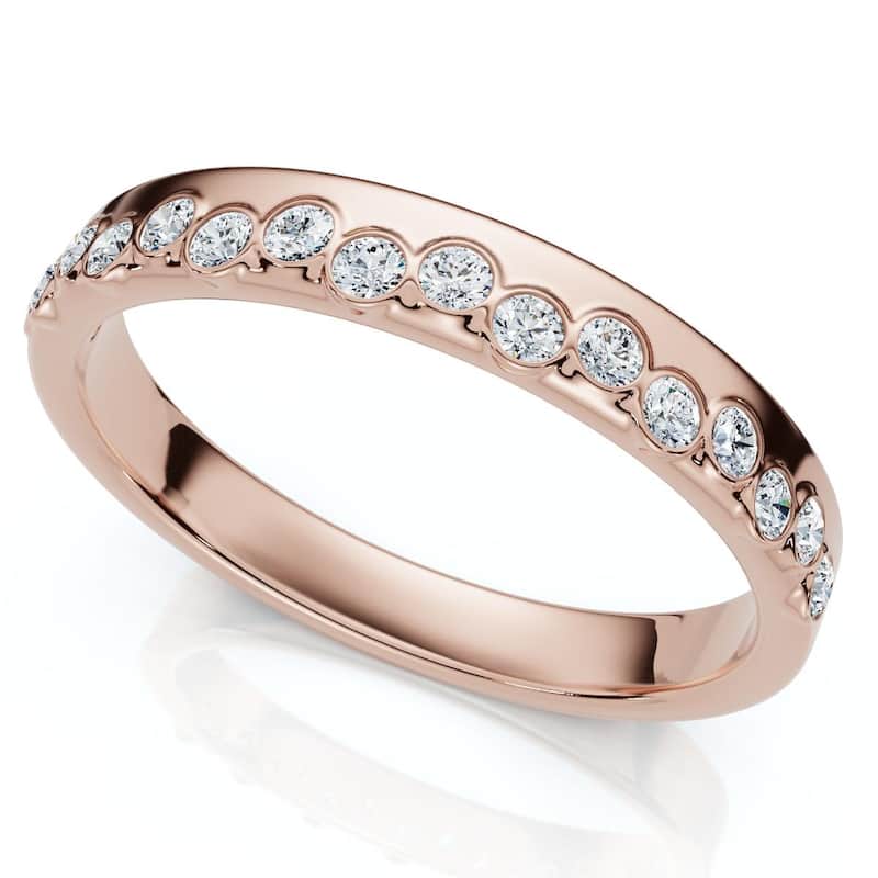 Bliss Diamond 1/5Ct TW Diamond Rhythm Anniversary Band Gold or Platinum Lab Grown - 5.5 - Rose