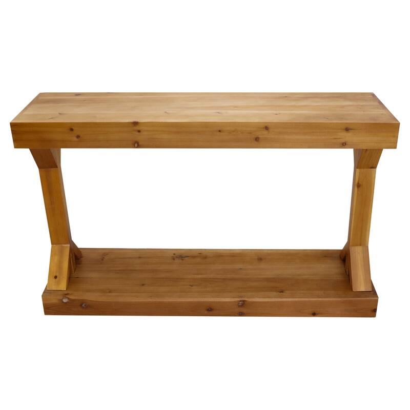 Solid Wood Console Table With Storage Shelf Farmhouse Wooden Entryway Sofa Table Behind Couch