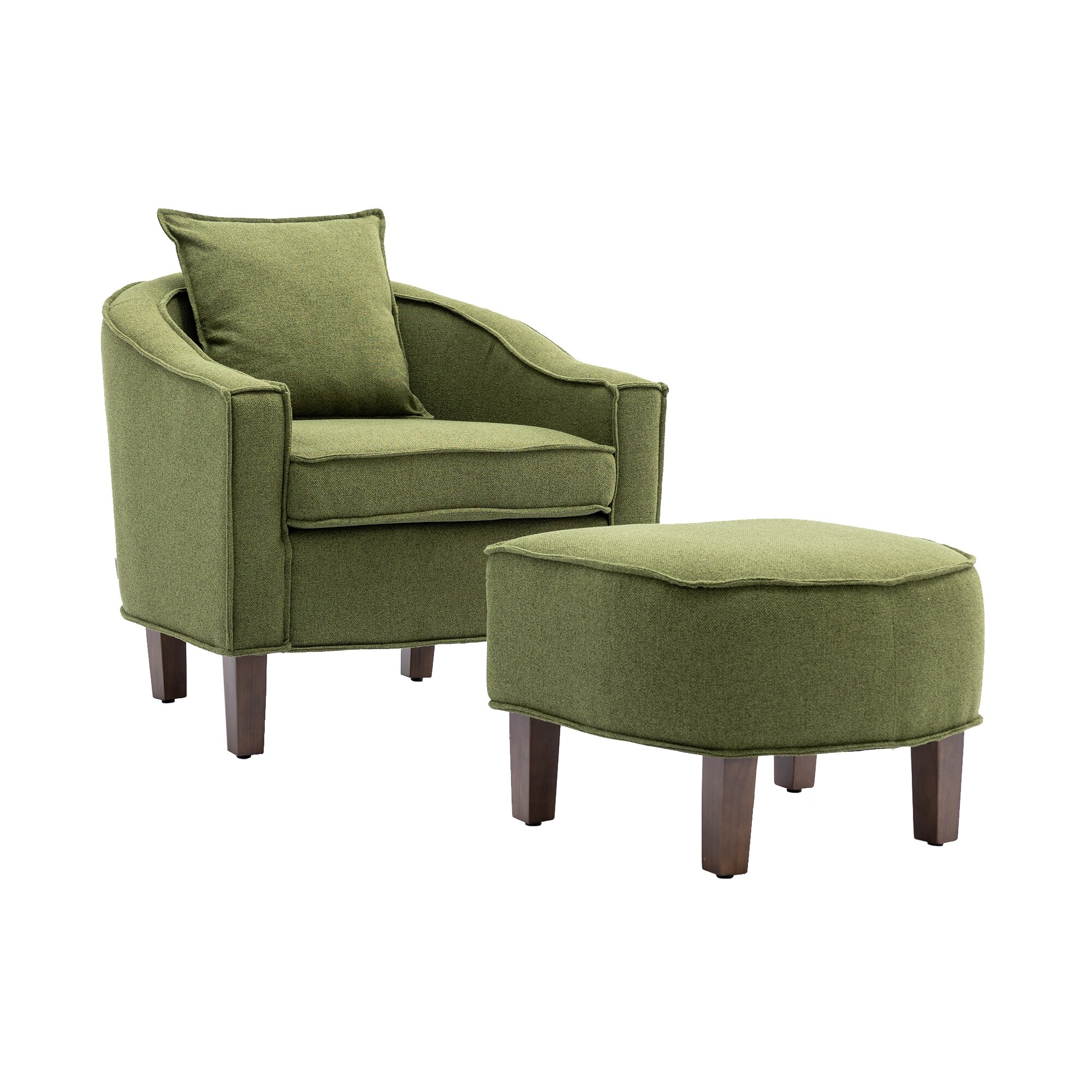 Dark green best sale chair and ottoman