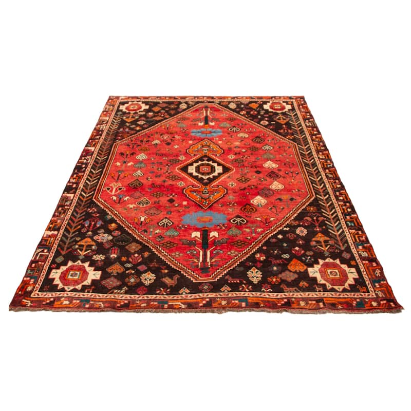 ECARPETGALLERY Hand-knotted Melis Red Wool Rug - 7'2 x 10'2
